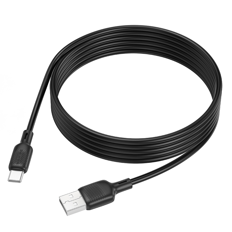 Кабель BOROFONE BX113 Lenny silicone charging data cable Type-C(L=2M) Black