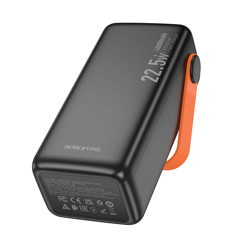 Зовнішній акумулятор BOROFONE BJ66 Magnifico 22.5W+PD20W fully compatible power bank (40000mAh) Black