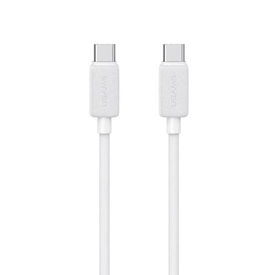 Кабель Usams US-SJ691 60W Striped Data Cable Type-C To Type-C-KY Series 1M white