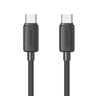 Кабель Usams US-SJ696 60W Striped Data Cable Type-C To Type-C-KY Series 2M black