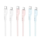 Кабель HOCO X97 Crystal color silicone charging data cable iP white