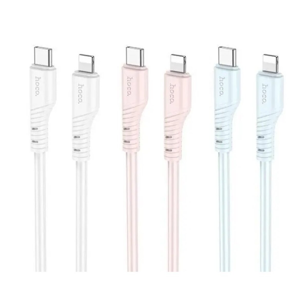 Кабель HOCO X97 Crystal color silicone charging data cable iP white