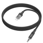 Аудiокабель HOCO UPA27 iP to 3.5mm male, nylon braid, 1.2m, Black