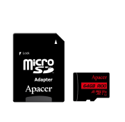 Карта пам'яті microSDXC (UHS-1) Apacer 64Gb class 10 V10 A1 R100MB/s (adapter SD)