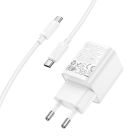 Мережевий зарядний пристрій з кабелем HOCO C147A Charm PD20W+QC3.0 charger set (C to C)(EU) White