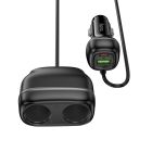 Автомобільний зарядний пристрій HOCO Z59 Rank 48W dual port PD30W+QC3.0 dual cigarette lighter slot car charger Black