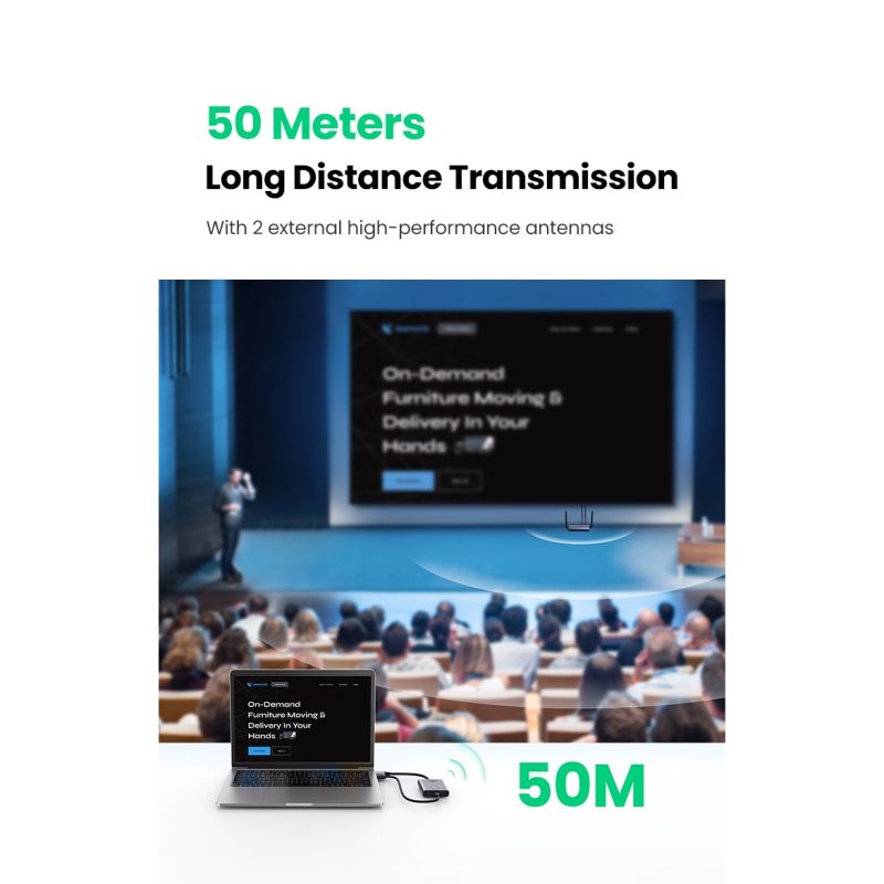 Безпровідний подовжувач UGREEN CM506 Wireless HDMI Extender Transmitter and Receiver 50m(UGR-50633A)