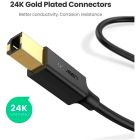 Кабель UGREEN US135 USB 2.0 AM to BM Print Cable 1m (Black)