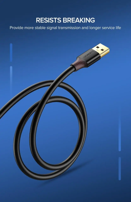Подовжувач UGREEN US129 USB 3.0 Extension Male Cable 1.5m (Black)(UGR-30126)