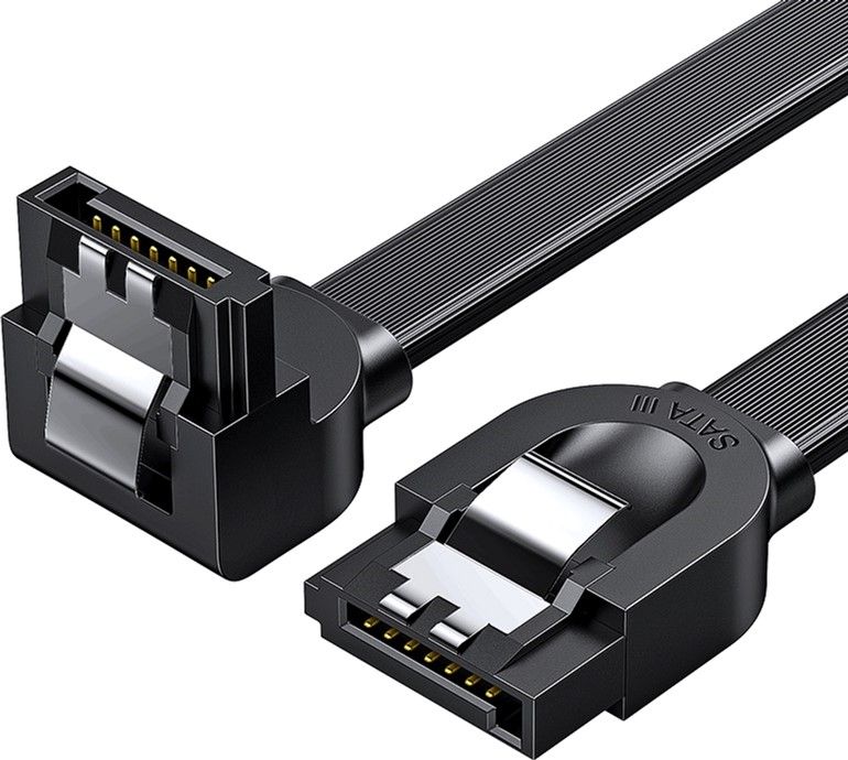 Кабель UGREEN US217 Angled SATA 3 Data Cable 0.5m (Black)(UGR-30797)