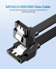 Кабель UGREEN US217 Angled SATA 3 Data Cable 0.5m (Black)(UGR-30797)