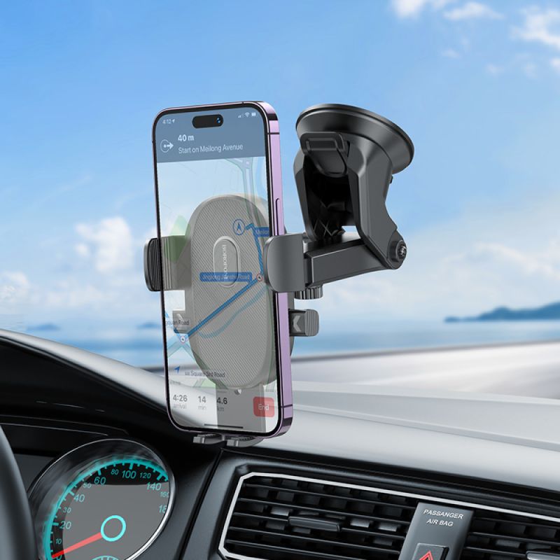 Автотримач для телефона BOROFONE BH93 Grand one-button car holder(center console) Black
