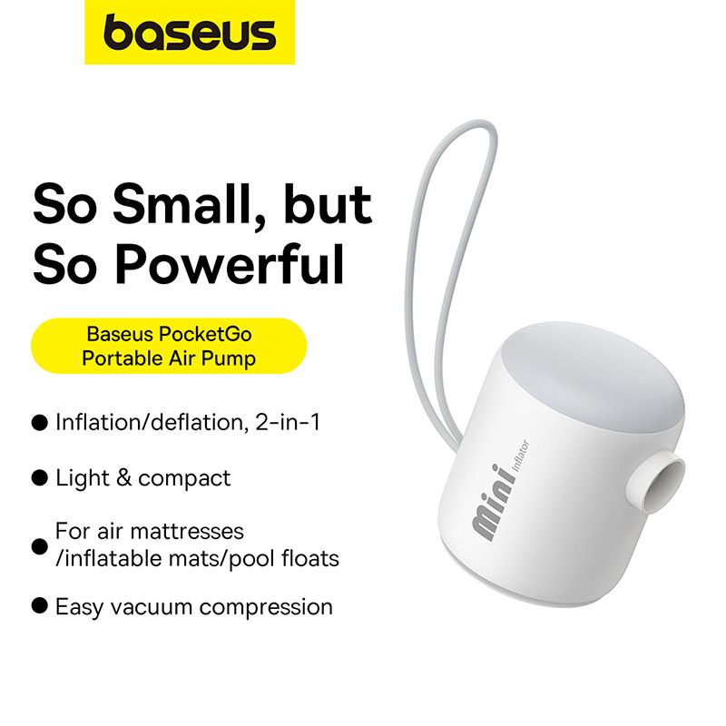 Портативний насос  для матраців Baseus PocketGo Portable Air Pump Stellar White