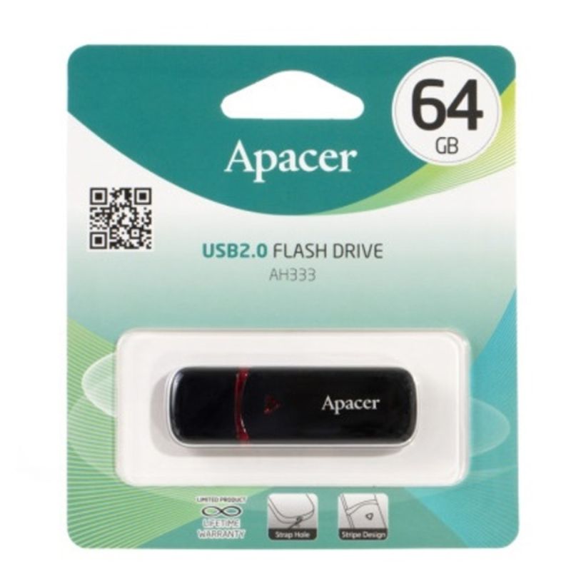 Флеш-накопичувач Apacer USB 2.0 AH333 64Gb Black