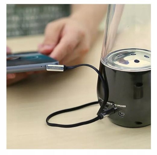 Аудіокабель UGREEN AV119 3.5mm male to 3.5mm male, Straight to angle flat Cable,TPE, 1m Black