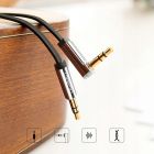 Аудіокабель UGREEN AV119 3.5mm male to 3.5mm male, Straight to angle flat Cable,TPE, 1m Black