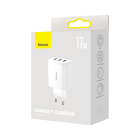 Мережевий зарядний пристрій Baseus Compact  Charger 3U 17W EU White