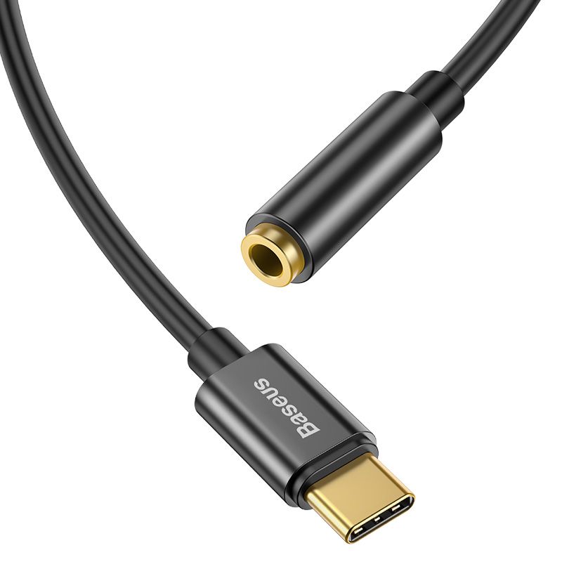 Кабель-перехiдник Baseus Type-C Male to 3.5mm Female Adapter L54 Black
