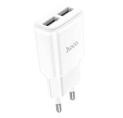 Мережевий зарядний пристрій HOCO C88A Star round dual port charger 12W White