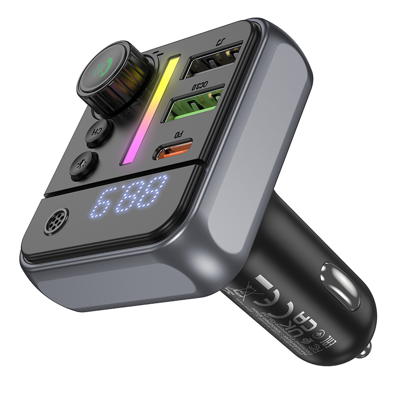 АЗП з FM-модулятором BOROFONE BC50  Ascenso PD20W+QC3.0 car BT FM transmitter Black