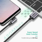 Кабель UGREEN US284 Right Angle USB-A to USB-C Cable 1m (Space Gray) (UGR-50941)