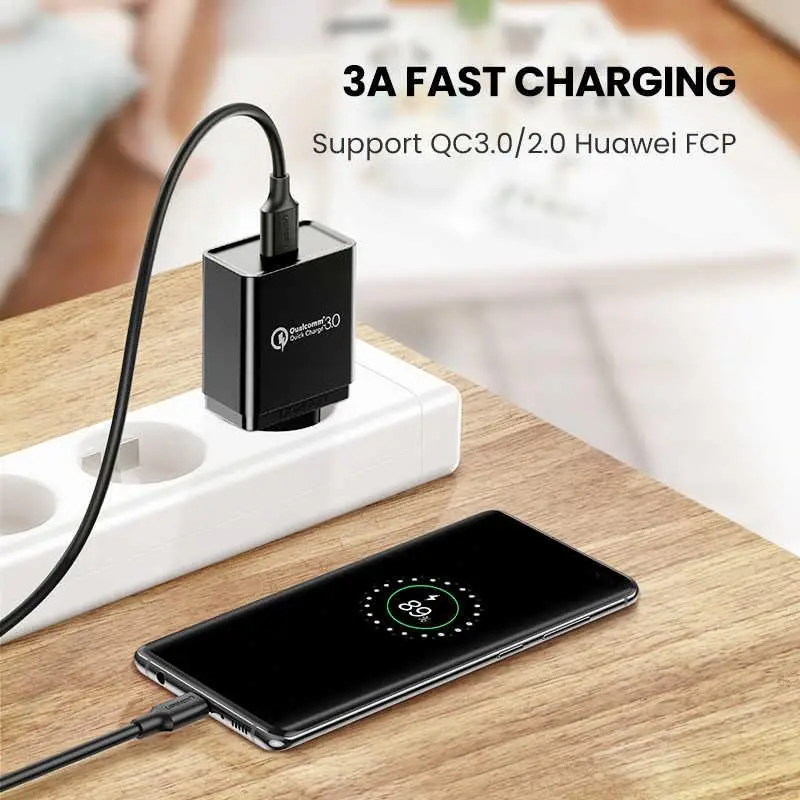 Кабель UGREEN US184 USB 3.0 A Male to Type C Male Cable Nickel Plating 1m (black) (UGR-20882)