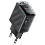 Мережевий зарядний пристрій ACEFAST A102 PD30W GaN single USB-C charger (EU) Black
