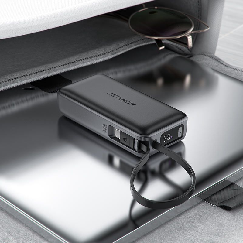 Зовнішній акумулятор ACEFAST M7 PD30W power bank with cable 10000mAh, Black