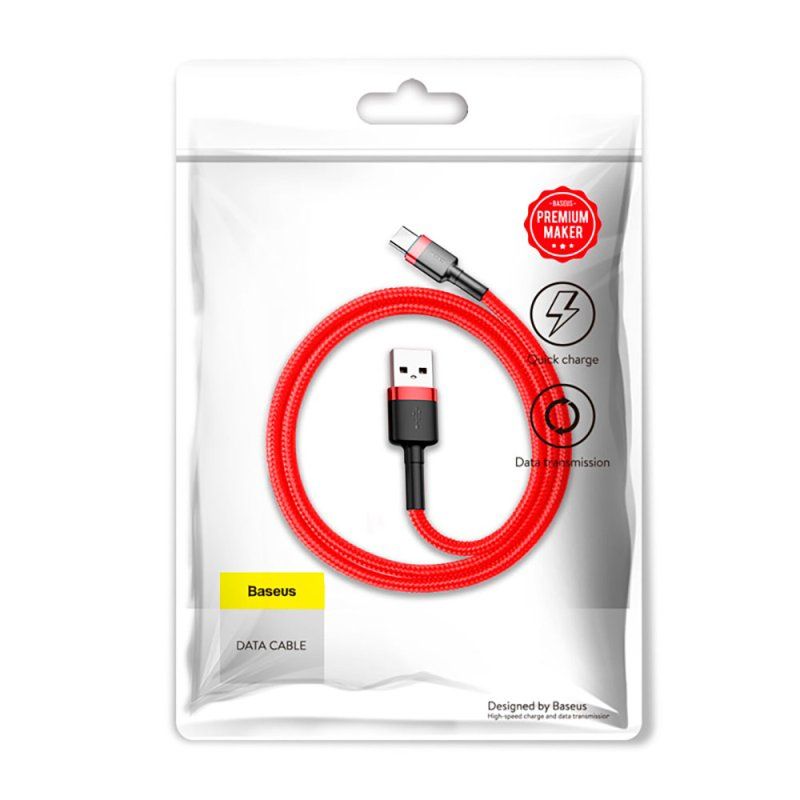 Кабель Baseus Cafule Cable USB For Type-C 3A 1m Red+Red