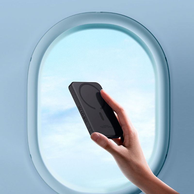 Зовнішній акумулятор Baseus Magnetic Mini Wireless Fast Charge Power Bank 5000mAh 20W Cluster Black（With Simple Series Charging Cable Type-C to Type-C