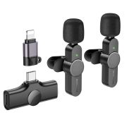 Бездротова мікрофонна система BOROFONE BFK12 Trophy lavalier dual-mic (iP/Type-C) Black