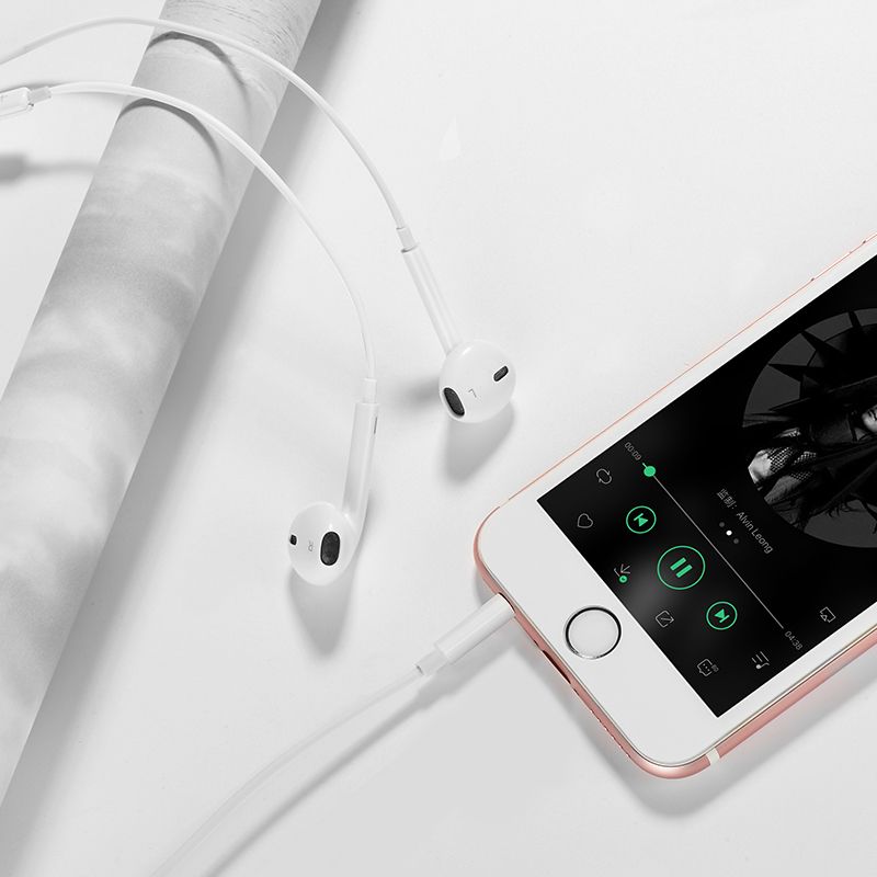 Навушники HOCO M101 Crystal joy wire-controlled earphones with microphone White
