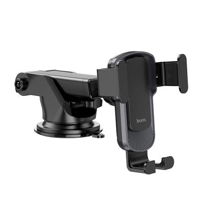 Автотримач для телефона HOCO CA104 vertical and horizontal telescopic gravity vehicle holder Black Metal Gray