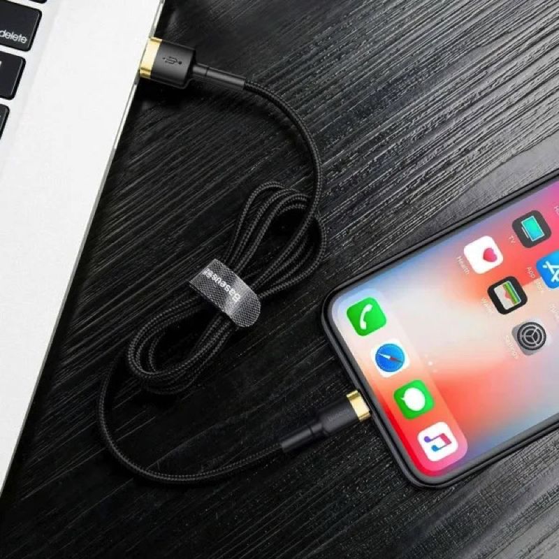 Кабель Baseus Cafule Cable USB For Lightning 1.5A 2m Gold+Black