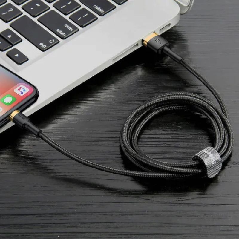 Кабель Baseus Cafule Cable USB For Lightning 1.5A 2m Gold+Black