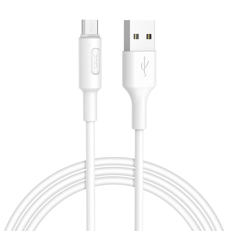 Кабель HOCO X25 USB to Micro 2A, 1m, PVC, PVC connectors, White