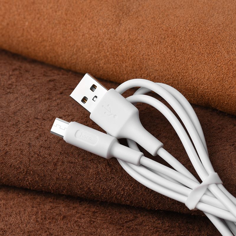 Кабель HOCO X25 USB to Micro 2A, 1m, PVC, PVC connectors, White