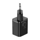 Мережевий зарядний пристрій з кабелем Baseus Super Si Quick Charger 1C 25W EU Sets Black（With Mini White Cable C to C 3A 1m Black）