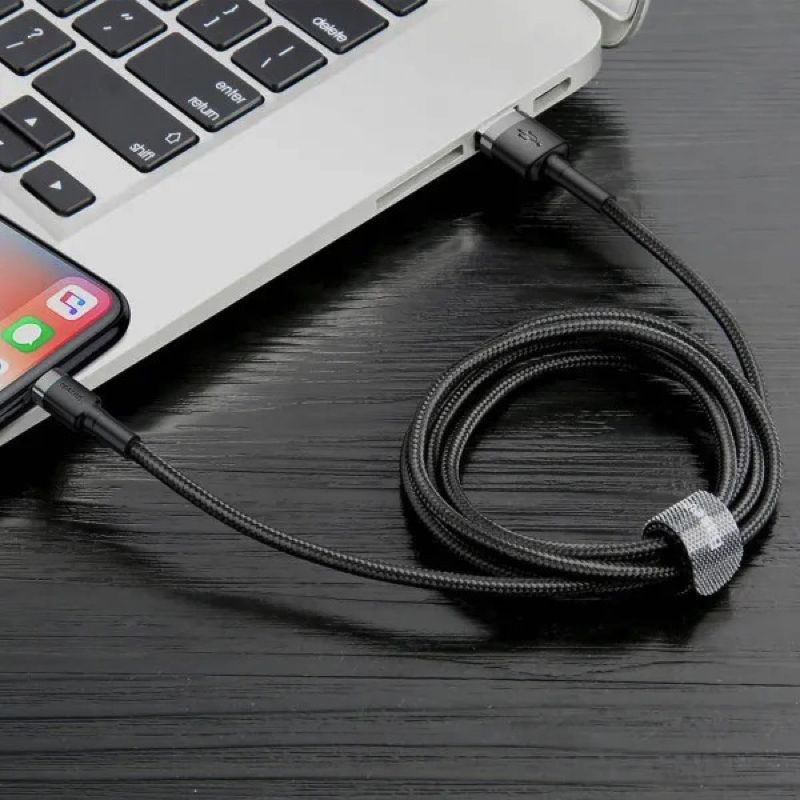 Кабель Baseus Cafule Cable USB For Lightning 1.5A 2m Gray+Black