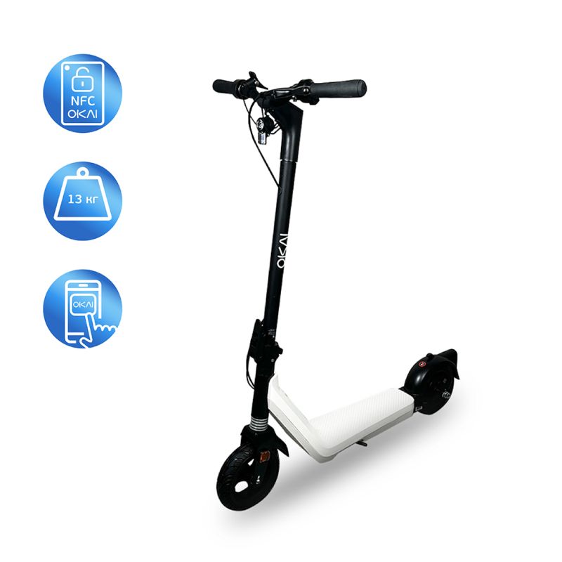 Електросамокат OKAI Zippy ES50С Black 8" 250W/500W, 5.2Ah, 20 km, 25 km/h, 10°, 13.5 kg