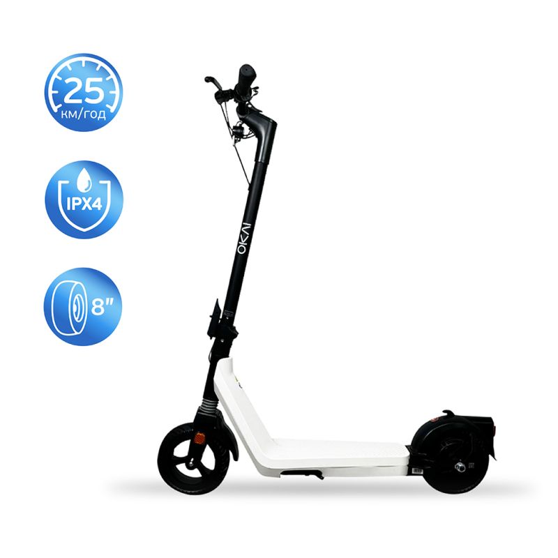 Електросамокат OKAI Zippy ES50С Black 8" 250W/500W, 5.2Ah, 20 km, 25 km/h, 10°, 13.5 kg