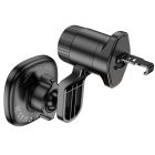Автотримач для телефона з БЗП HOCO HW30 Crown magnetic wireless charging car holder (air outlet) Black Metal Gray