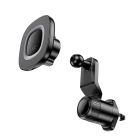 Автотримач для телефона з БЗП HOCO HW30 Crown magnetic wireless charging car holder (air outlet) Black Metal Gray