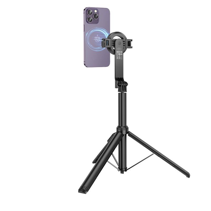 Селфі-монопод HOCO K25 Sherkhan magnetic aluminum alloy live broadcast holder Black