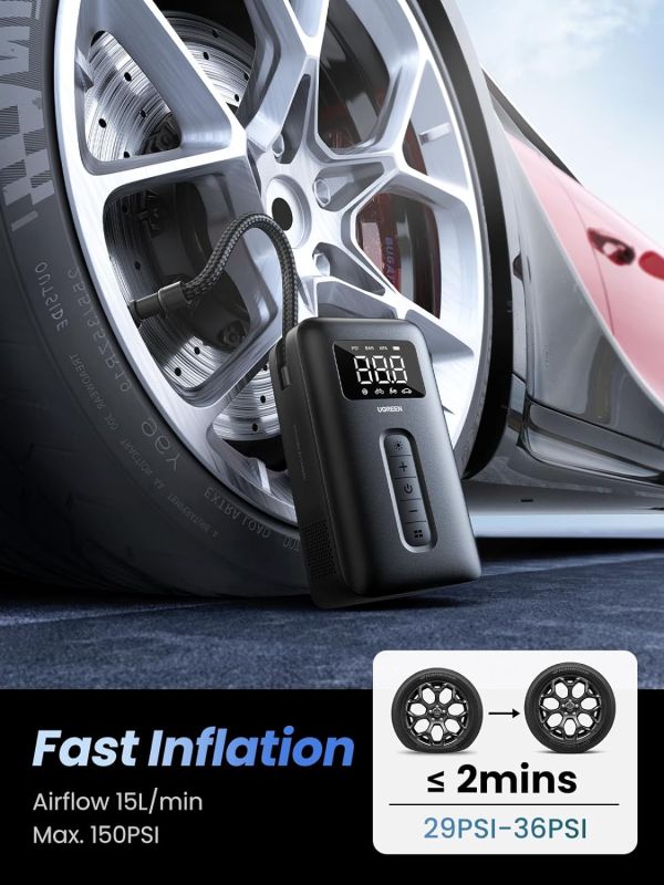 Автомобільний насос UGREEN CD259 Portable Tire Inflator