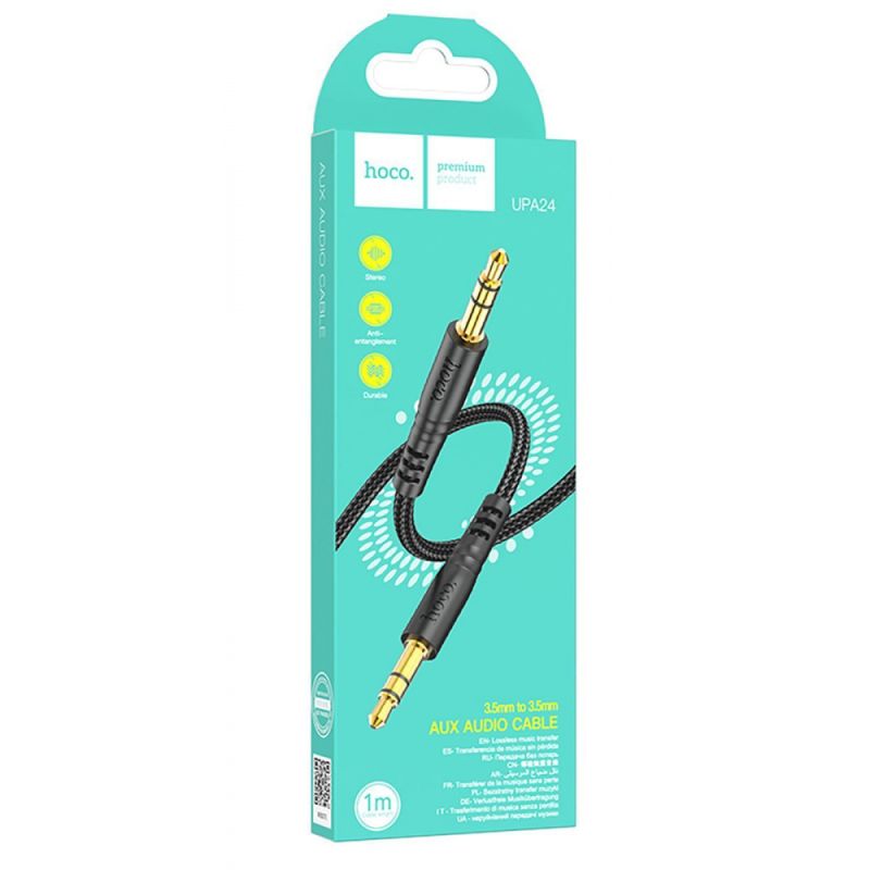 Аудіокабель HOCO UPA24 Smooth AUX audio cable Black