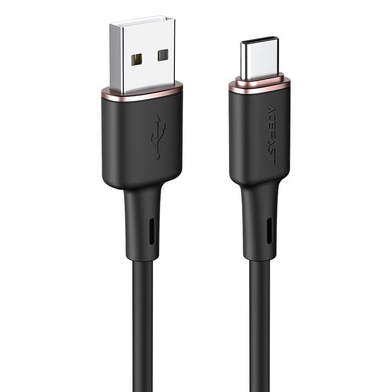 Кабель ACEFAST C2-04 USB to Type-C 3A, 1.2m, silicone, zinc connectors, Black