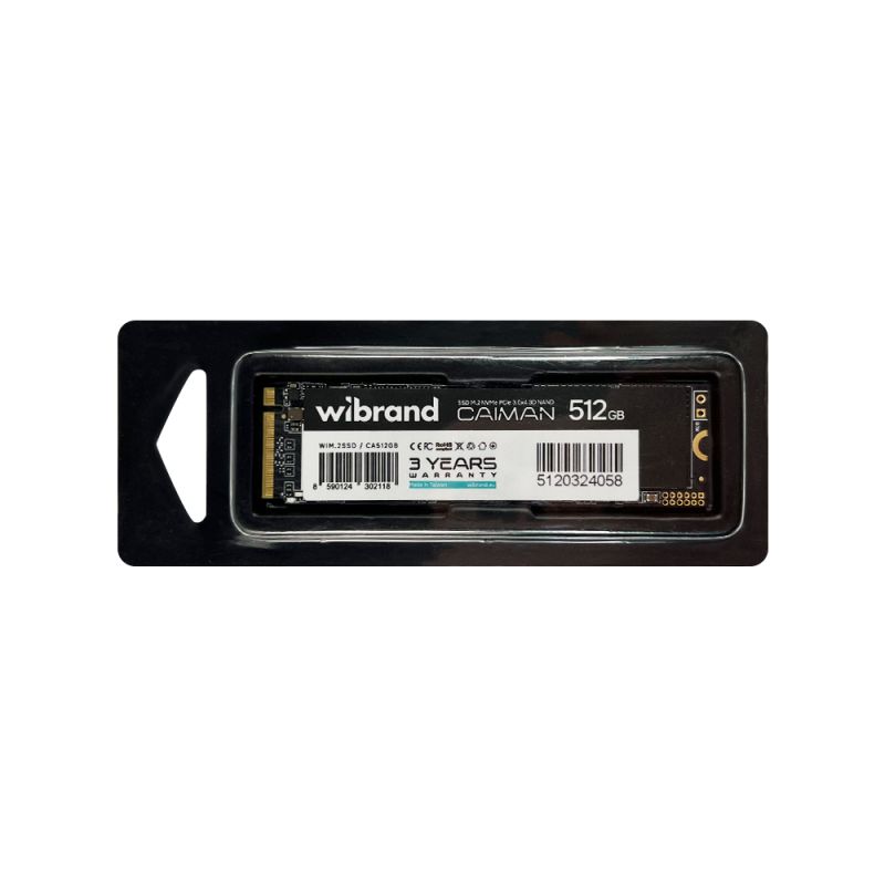 Накопичувач SSD M.2 Wibrand Caiman 512GB NVMe 2280 PCIe 3.0 3D NAND