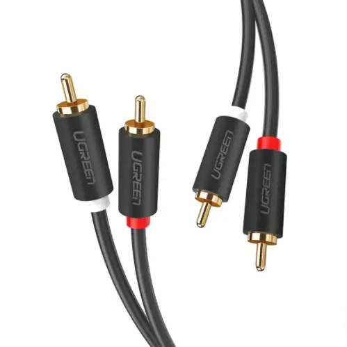 Аудіокабель UGREEN AV104 2RCA Male to 2RCA Male Cable 1m (Black)(UGR-30747)