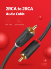 Аудіокабель UGREEN AV104 2RCA Male to 2RCA Male Cable 1m (Black)(UGR-30747)